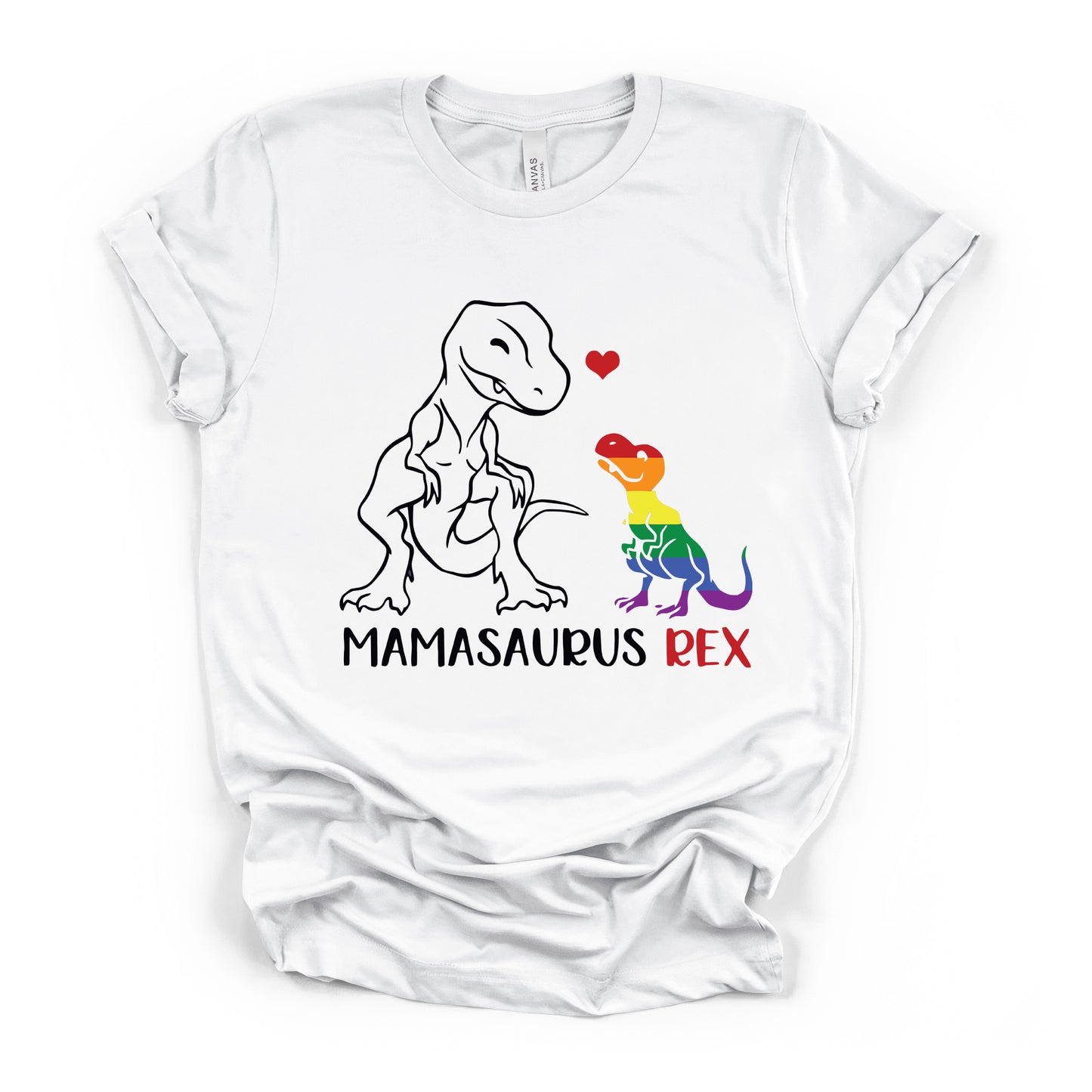 Mamasaurus Rex Pride Adult Curvy-FIt Crew-Neck T-Shirt