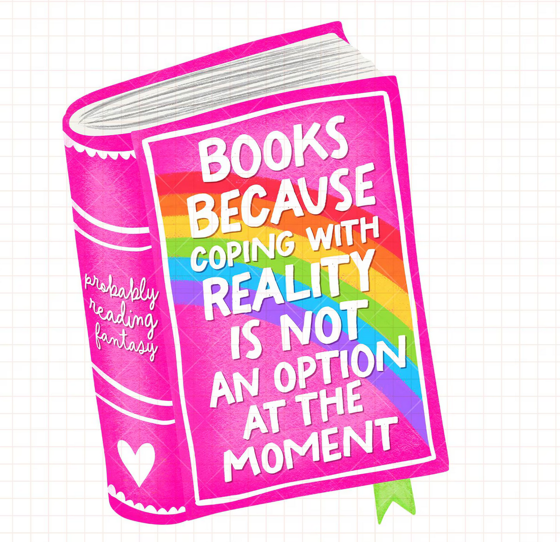 Books Over Reality Sticker 2.5"