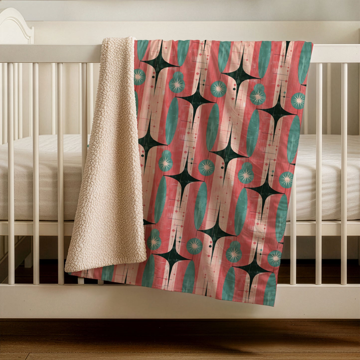 50"x60" Mid-Century Modern (MCM) Sherpa Blanket