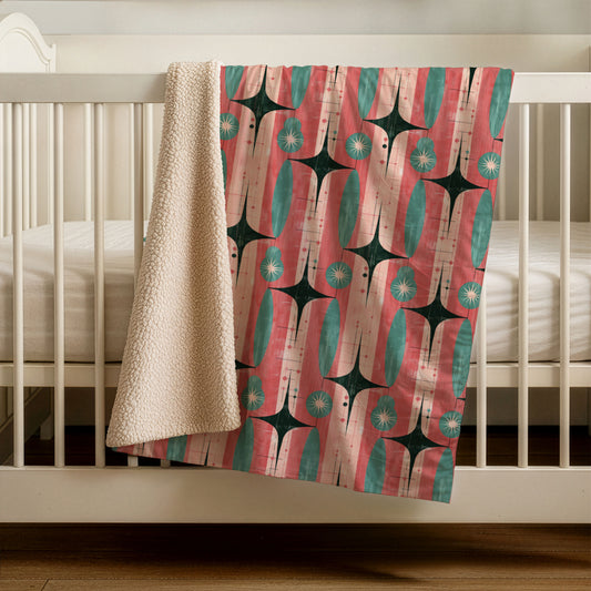 50"x60" Mid-Century Modern (MCM) Sherpa Blanket