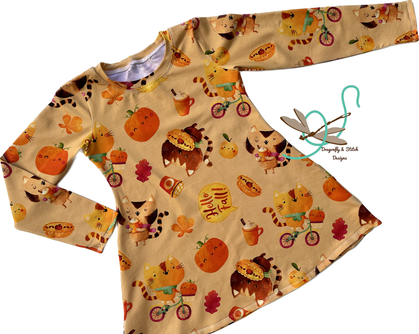 Pumpkin Cats Swing Tunic Size 8