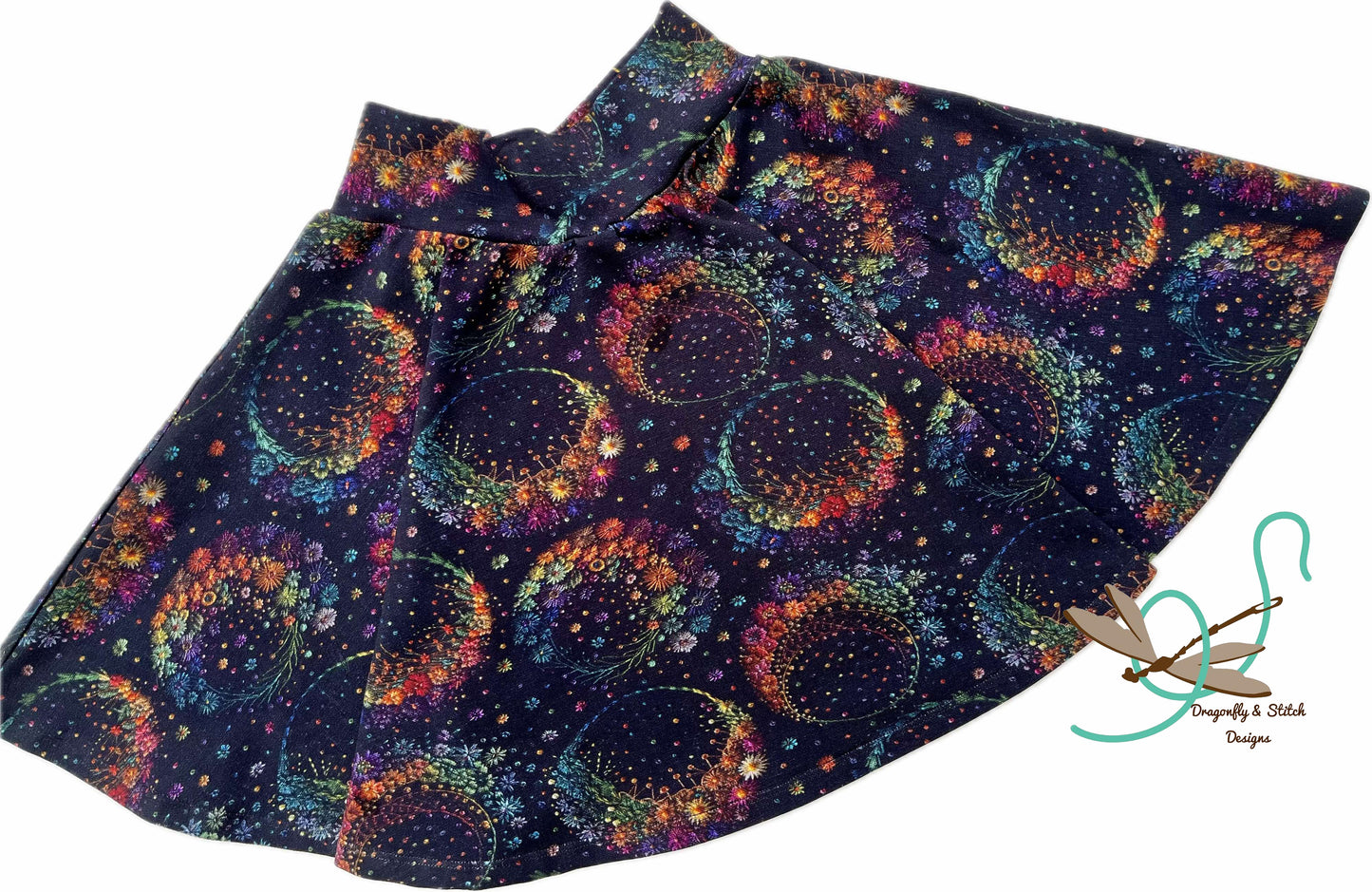Faux-Embroidery Moon Mini Skirt size 8