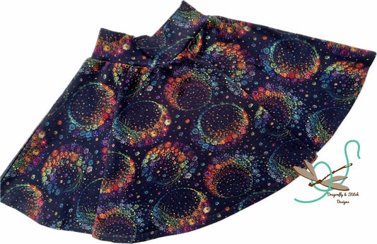 Faux-Embroidery Moon Mini Skirt size 8