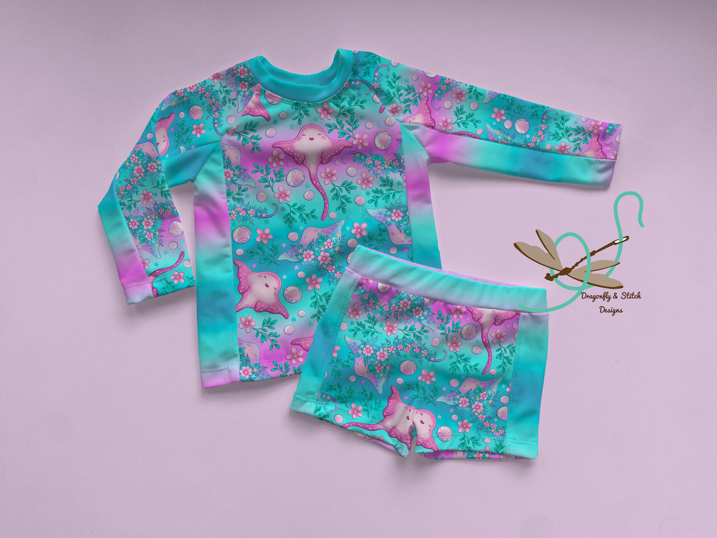 Sea Creatures Rashguard and Euro Shorts (unisex)