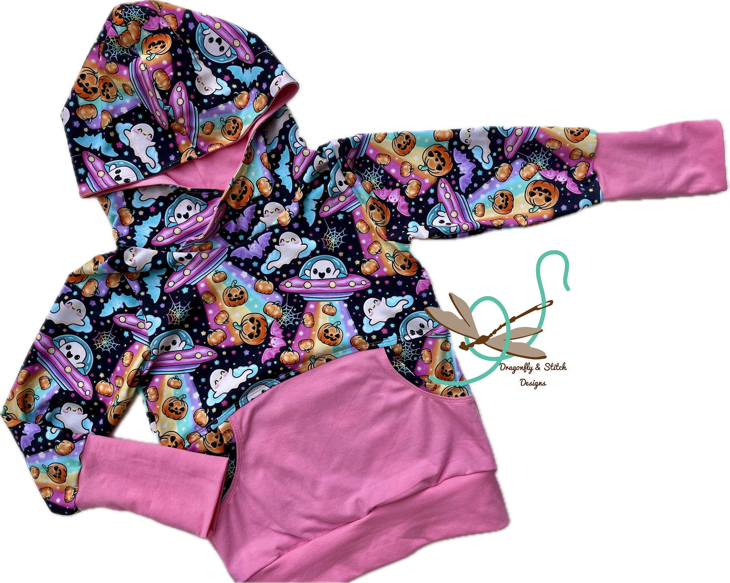 Aliens and Ghosts Grow-with-Me Hoodie size 6-9yrs