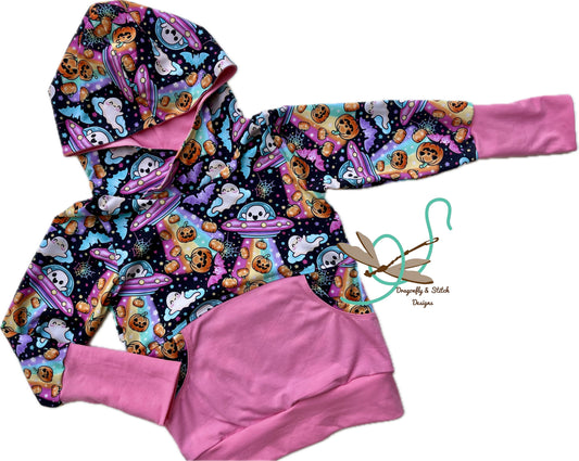 Aliens and Ghosts Grow-with-Me Hoodie size 6-9yrs
