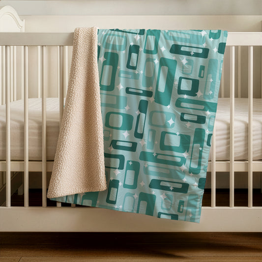 60"x80" Mid-Century Modern (MCM) Sherpa Blanket