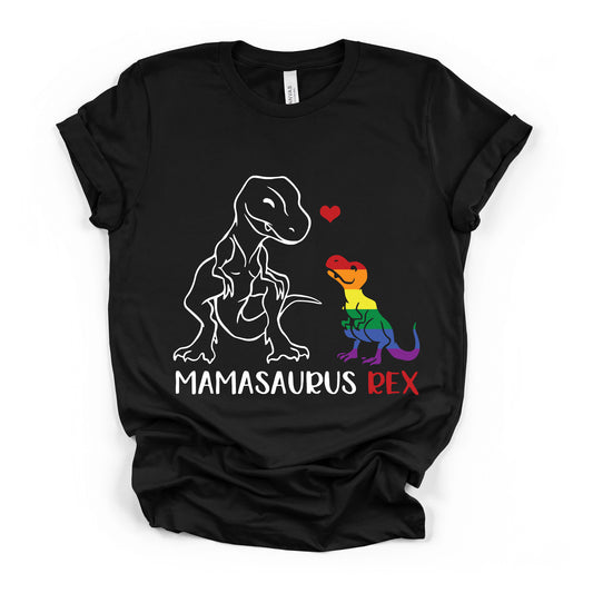 Mamasaurus Rex Pride Adult Curvy-FIt Crew-Neck T-Shirt