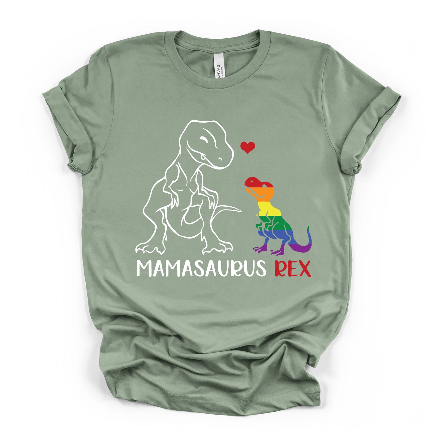 Mamasaurus Rex Pride Adult Curvy-FIt Crew-Neck T-Shirt