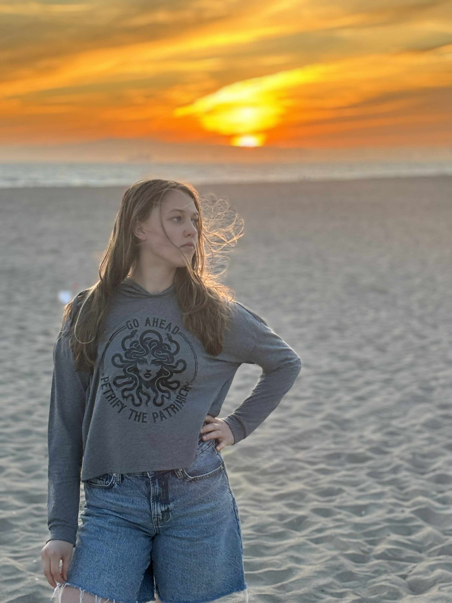 Petrify the Patriarchy Modest Crop Hoodie