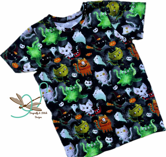 Monster Cats T-Shirt size 12