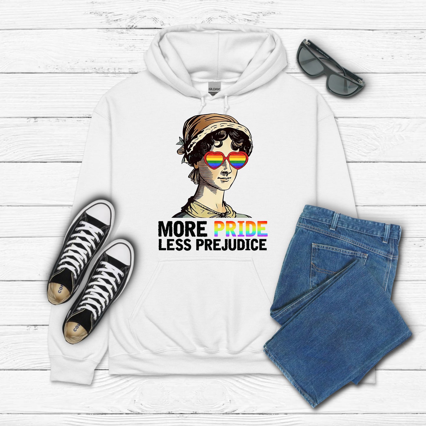 More Pride Less Prejudice Adult Unisex Hoodie