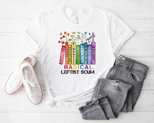 Radical Leftist Scum Curvy-Fit Graphic T-Shirt