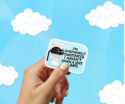 Constipated Cat Sticker 2.5"