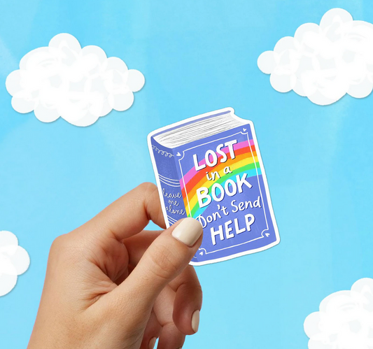 Lost in a Book Sticker 2.5"