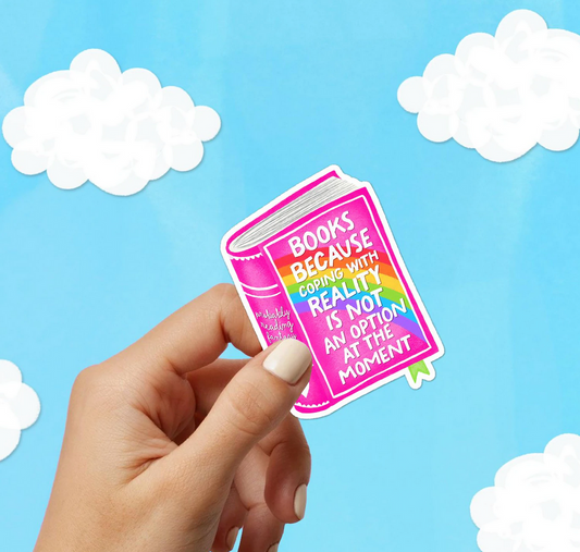 Books Over Reality Sticker 2.5"