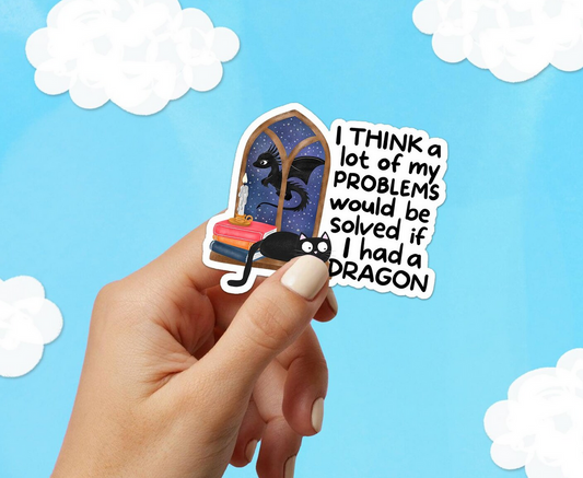 Problems Solved by Dragons Sticker 2.5"