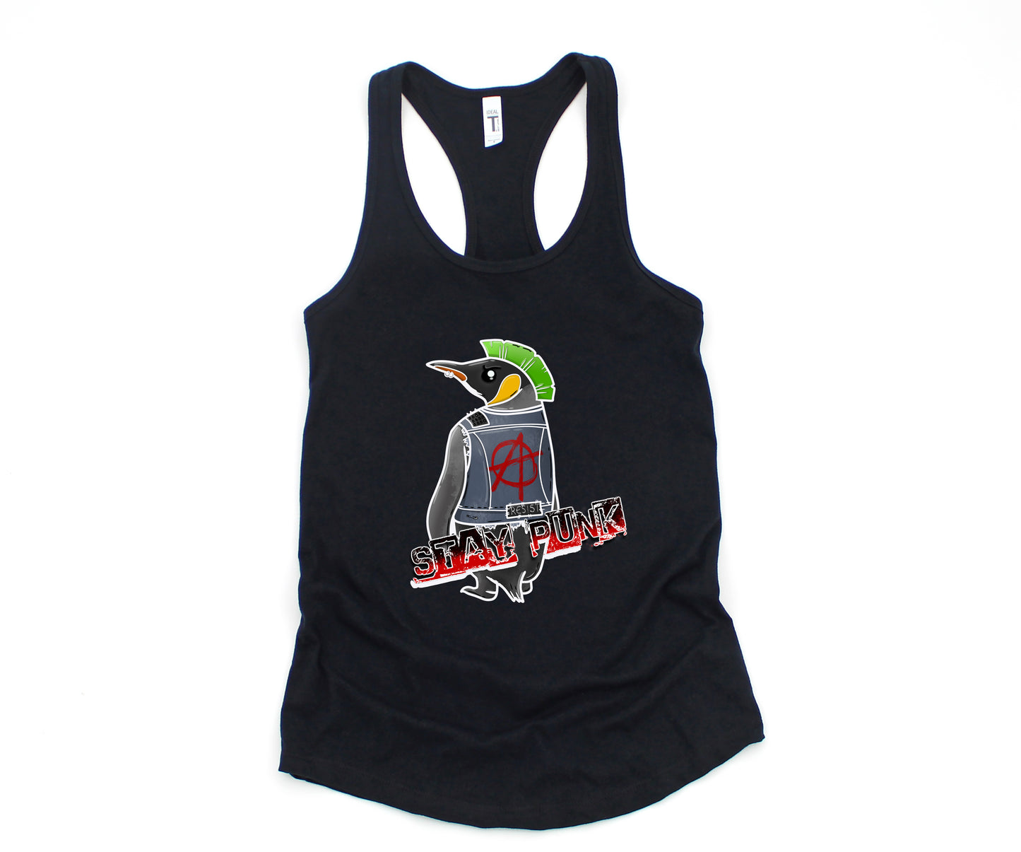 Stay Punk Penguin Adult Curvy Fit Tank