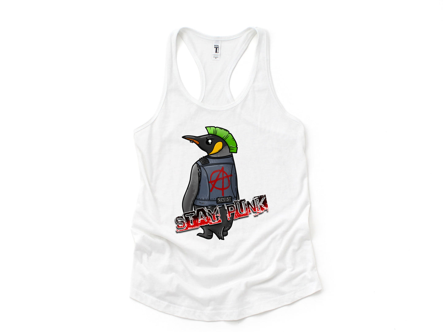 Stay Punk Penguin Adult Curvy Fit Tank
