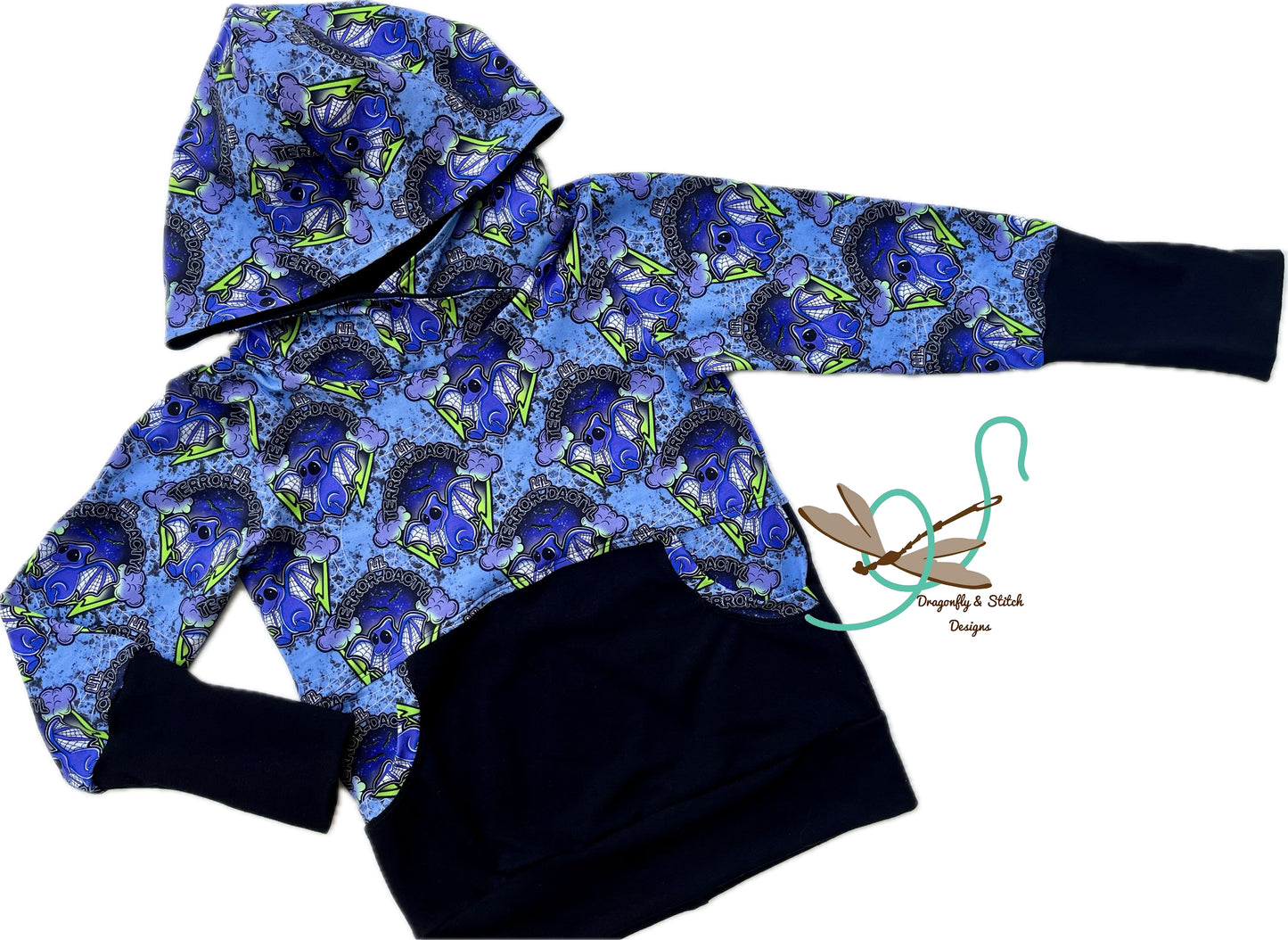 Terrordactyl Grow-with-Me Hoodie size 6-9yrs