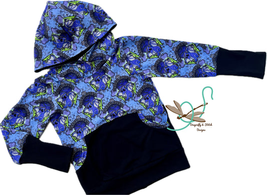 Terrordactyl Grow-with-Me Hoodie size 6-9yrs