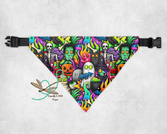Halloween Doodles Pet Scarf