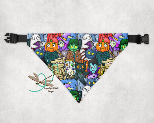 Halloween Costume Doodles Pet Scarf