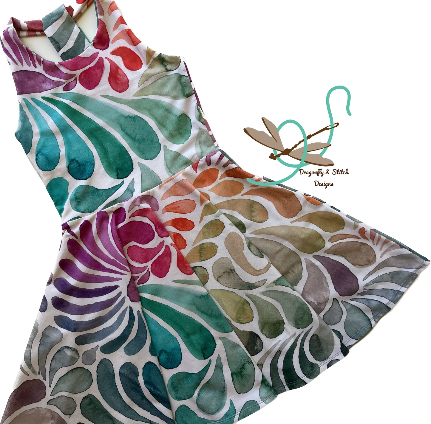 Organic Color Drops Jewel-Tones Racerback Dress