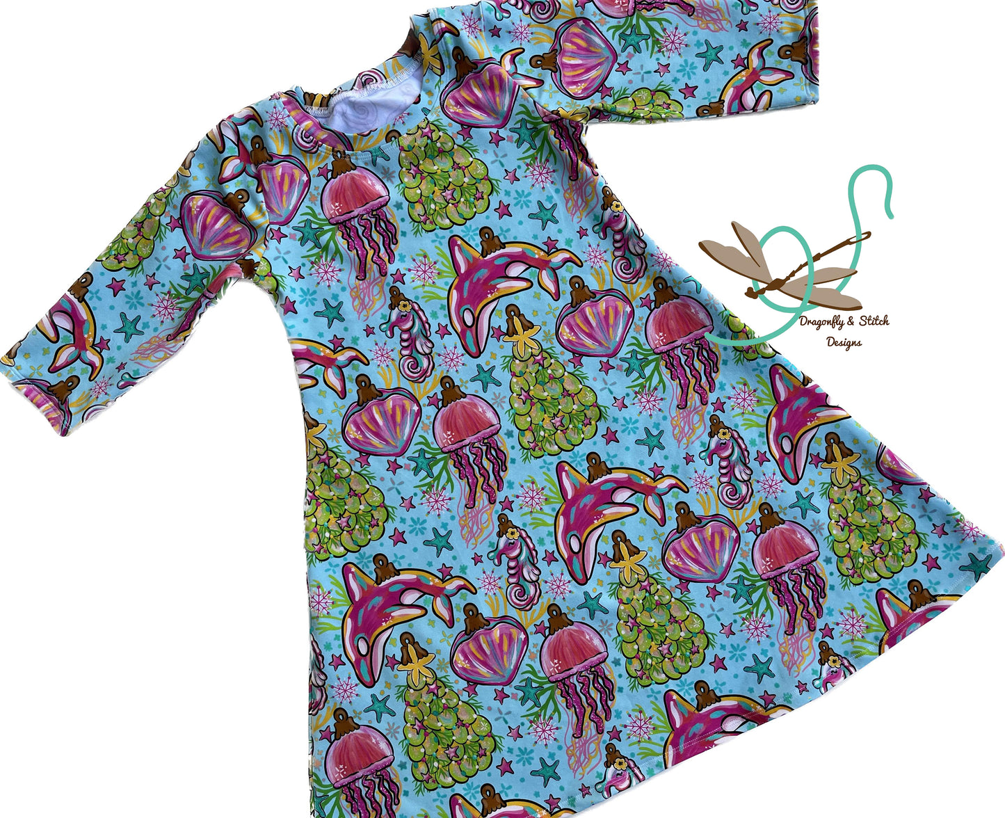 Tropical Christmas Ornament Swing Dress