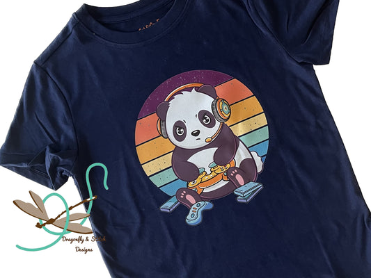 Gamer Panda Adult T-Shirt (straight fit)