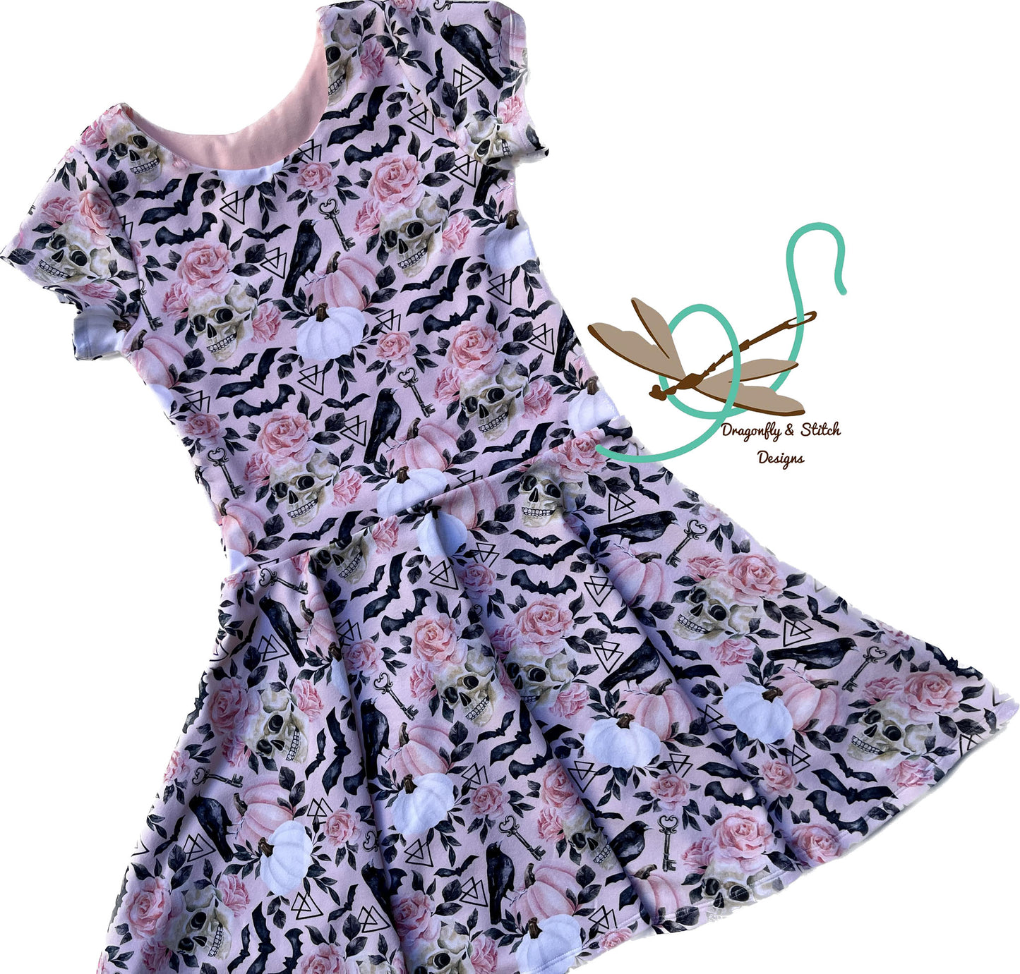 Skulls and Flowers Twirl dress