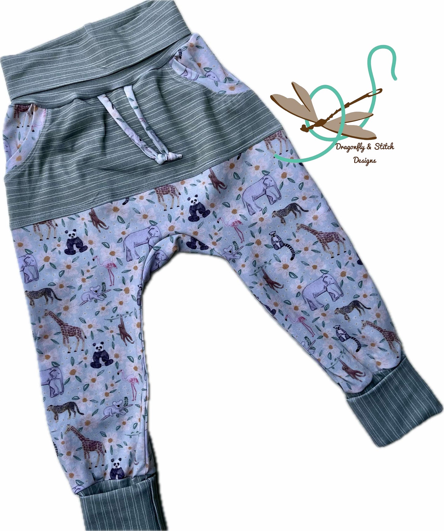 Zoo Animals Grow-with-Me Pants size 3-6yrs